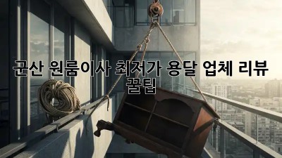 군산 원룸이사 최저가 용달 업체 리뷰 꿀팁! ✨
